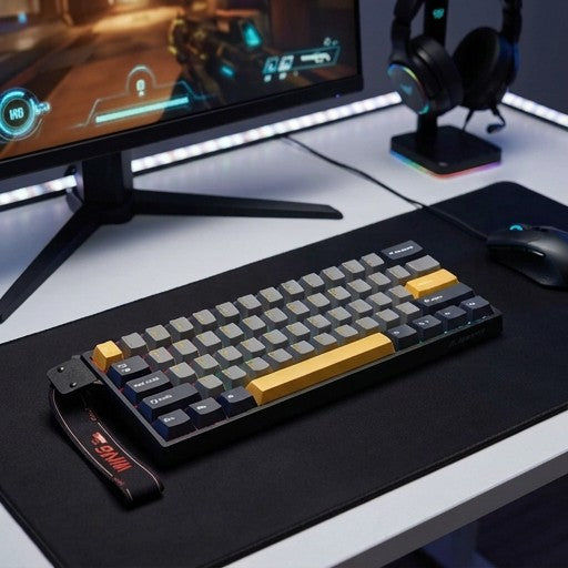 WIN Max Gaming setup with keyboard, mouse, and monitor on a desk