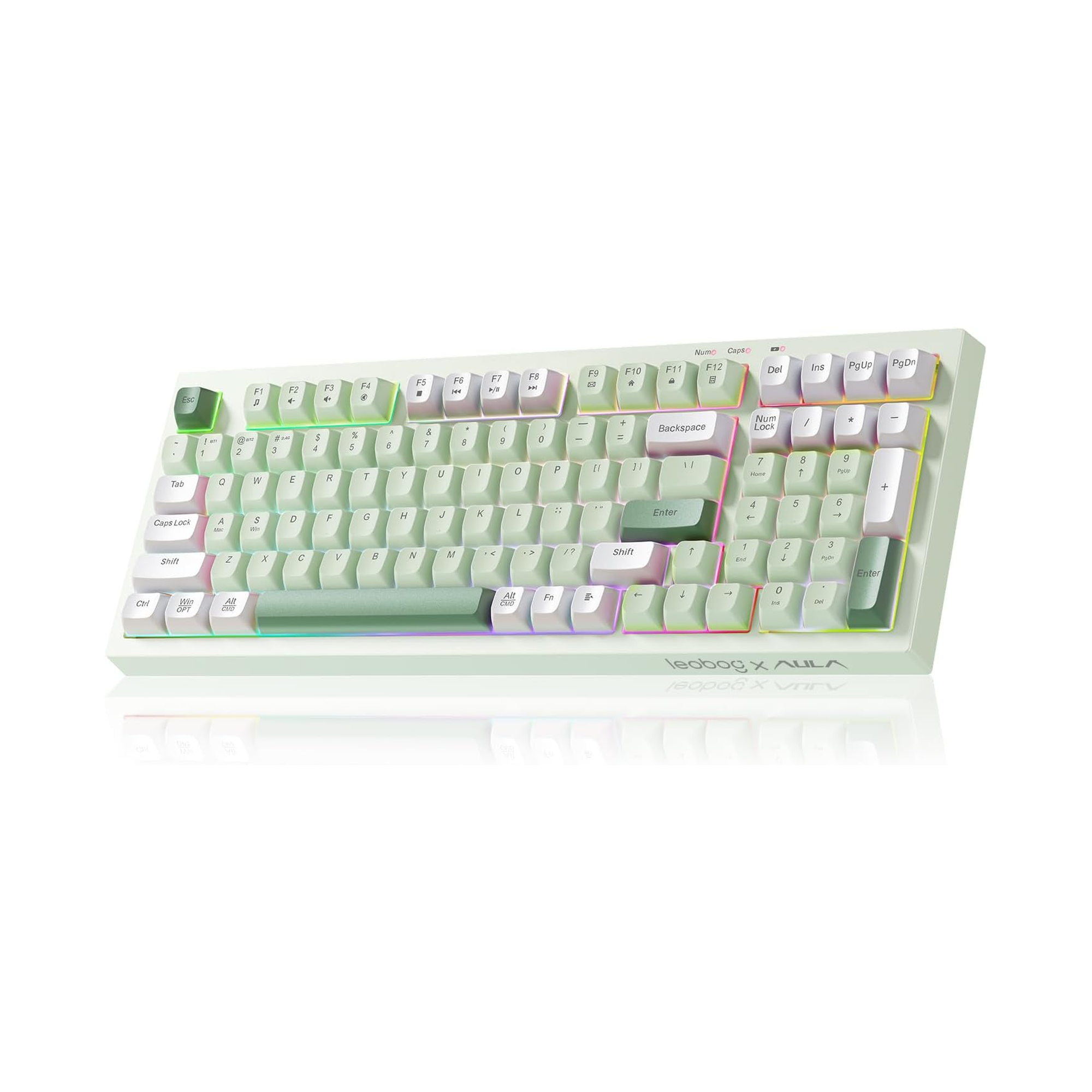 Keyboard with gradient keycaps on a white background