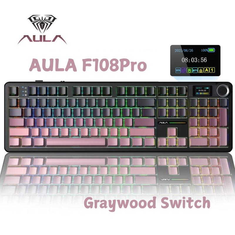 Mechanical keyboard with RGB lighting on a white background