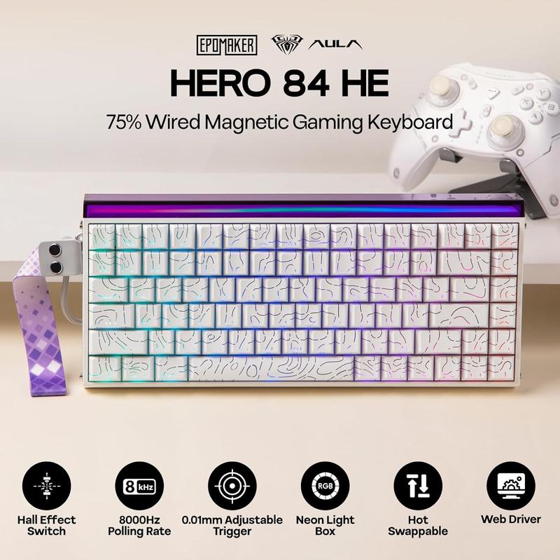 Foldable keyboard with a wrist strap on a white background