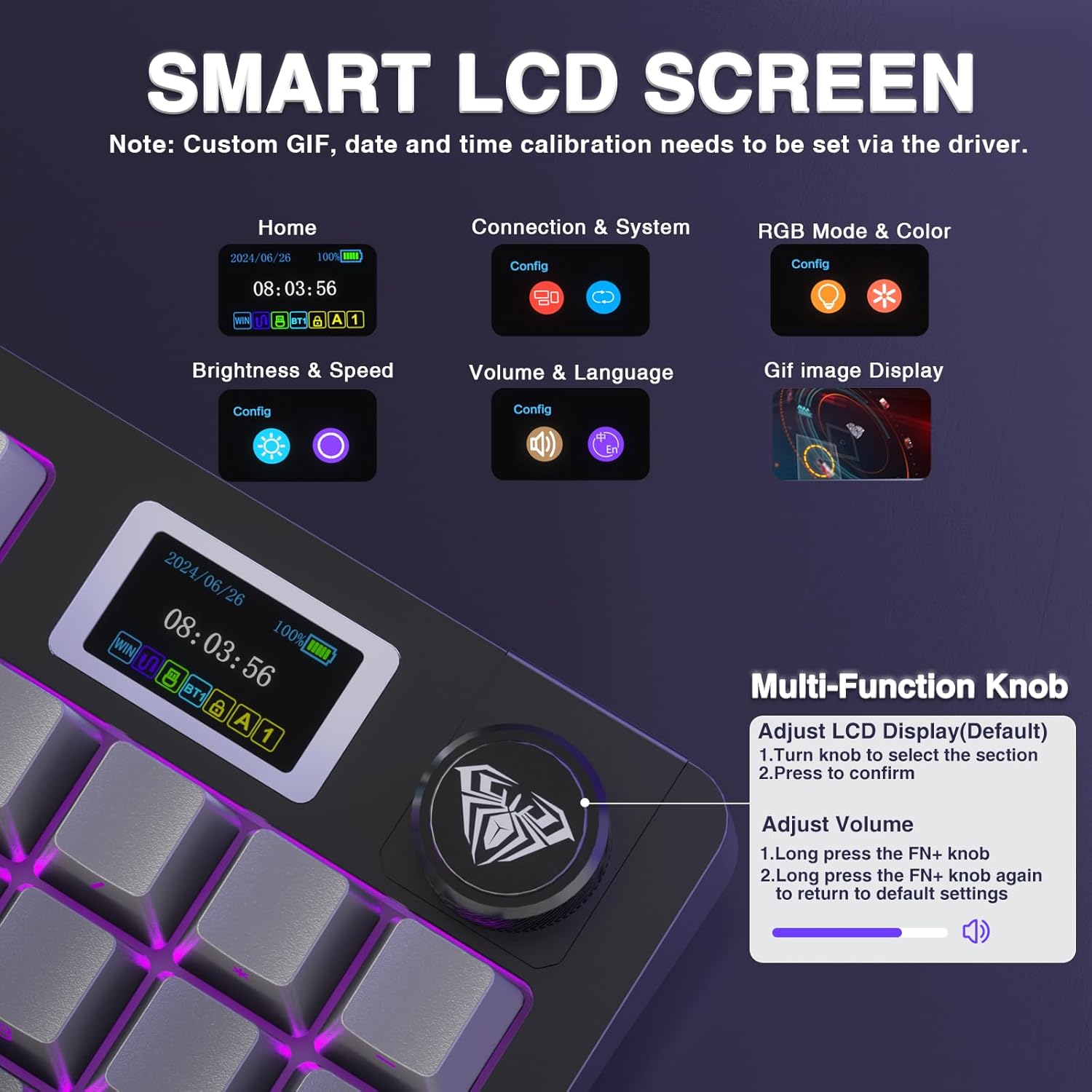 Mechanical keyboard with RGB lighting on a white background